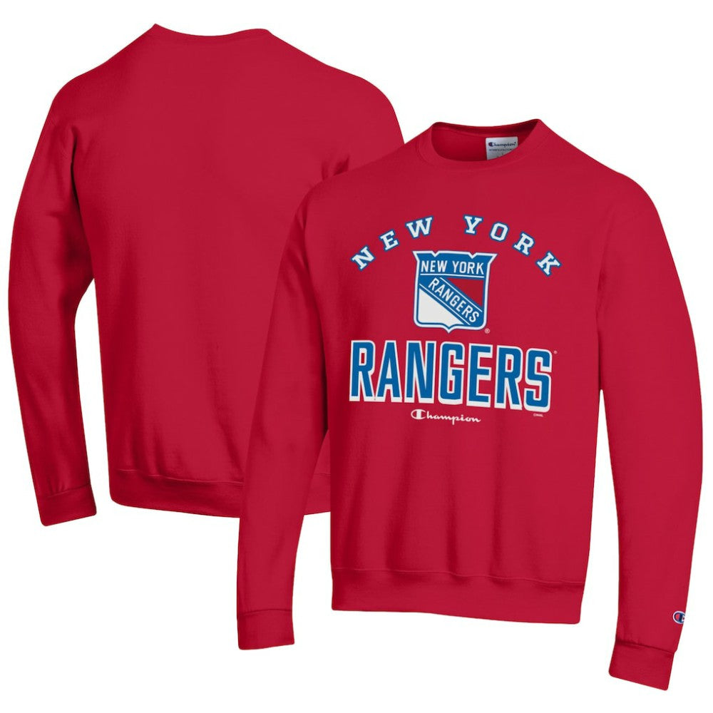 New York Rangers Champion Eco Powerblend Crewneck Sweatshirt - Red | NHL discount
