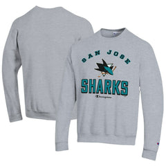 San Jose Sharks Champion Eco Powerblend Crewneck Sweatshirt - Gray | NHL Lifestyle