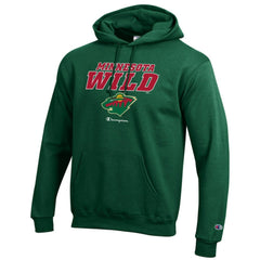 Minnesota Wild Champion Eco Powerblend Pullover Hoodie - Hunter Green | NHL on sale