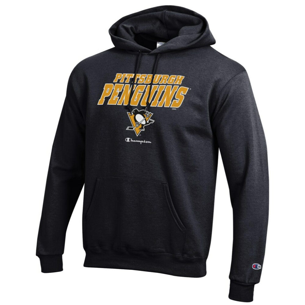 Pittsburgh Penguins Champion Eco Powerblend Pullover Hoodie - Black | NHL Clearance