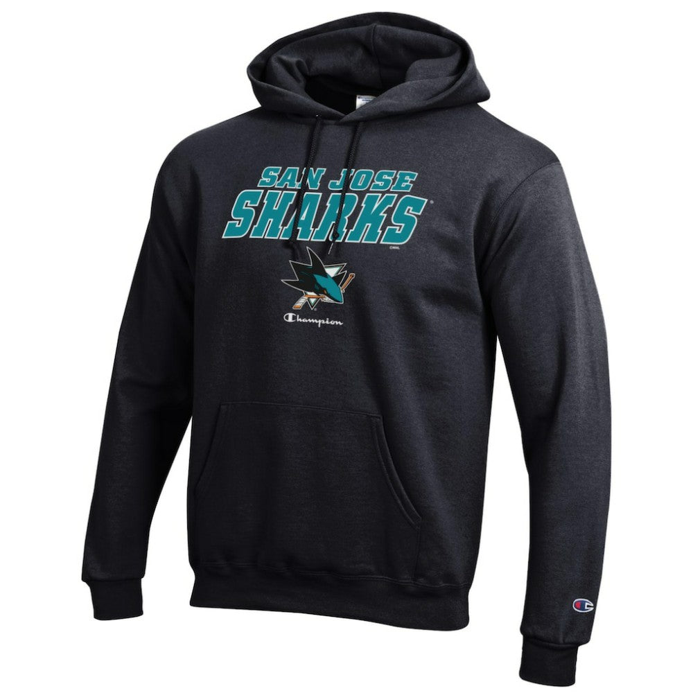 San Jose Sharks Champion Eco Powerblend Pullover Hoodie - Black | NHL Lifestyle