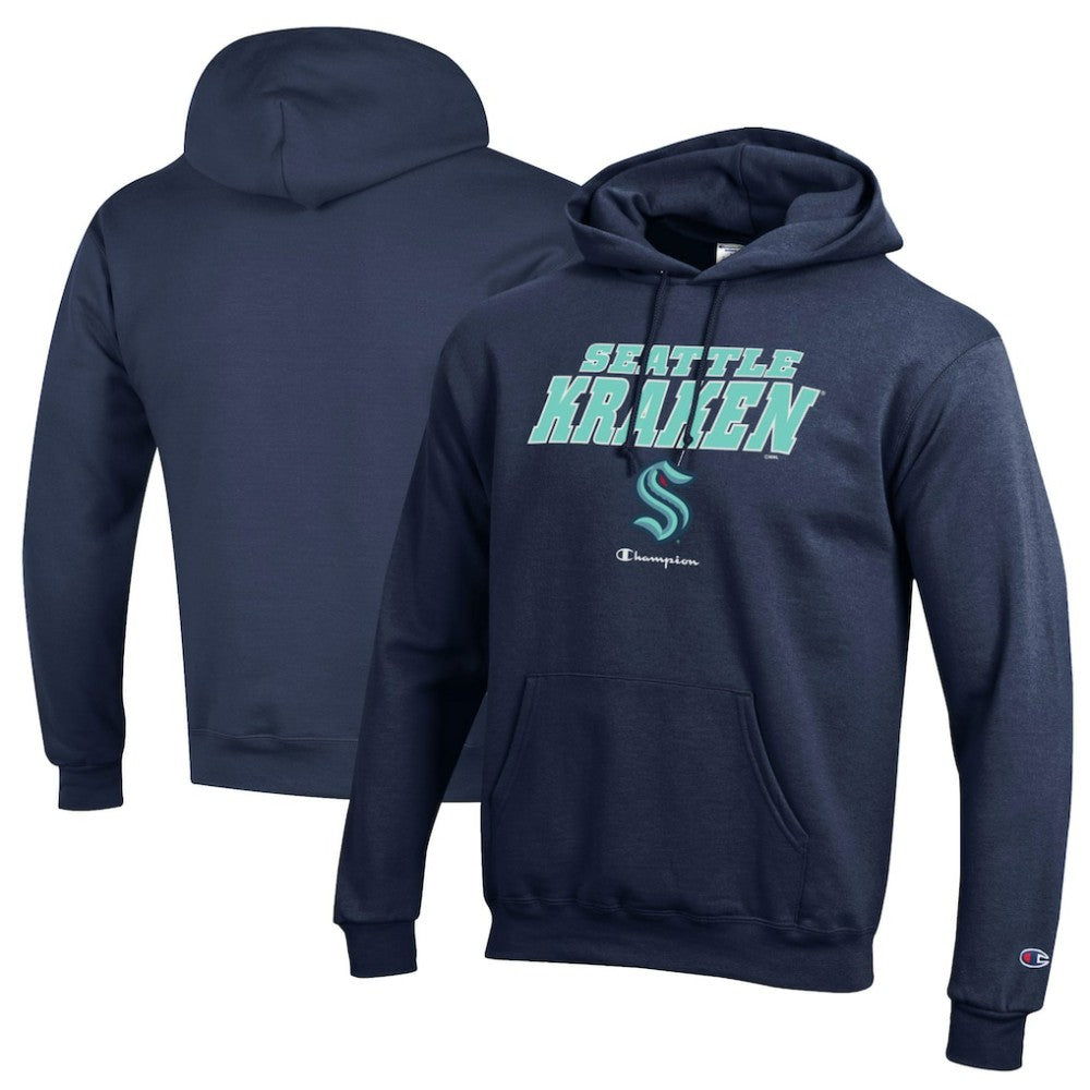Seattle Kraken Champion Eco Powerblend Pullover Hoodie - Deep Sea Blue | NHL online