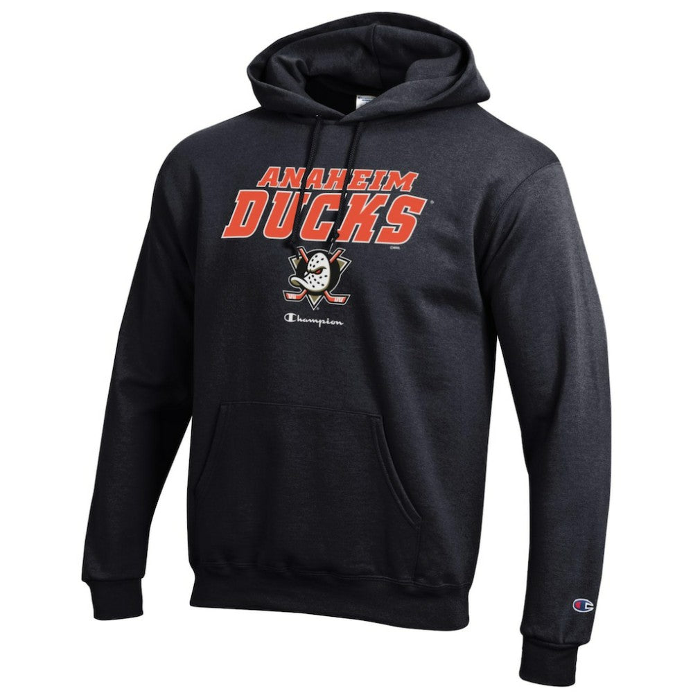 Anaheim Ducks Champion Eco Powerblend Pullover Hoodie - Black | NHL Lifestyle