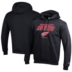 Detroit Red Wings Champion Eco Powerblend Pullover Hoodie - Black | NHL Clearance