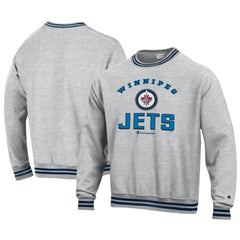 Winnipeg Jets Champion Reverse Weave Yarn Dye Pullover Sweatshirt - Heather Gray | NHL near me