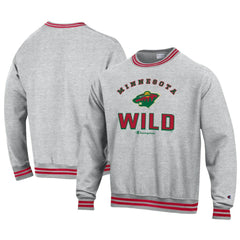 Minnesota Wild Champion Reverse Weave Yarn Dye Pullover Sweatshirt - Heather Gray | NHL near me
