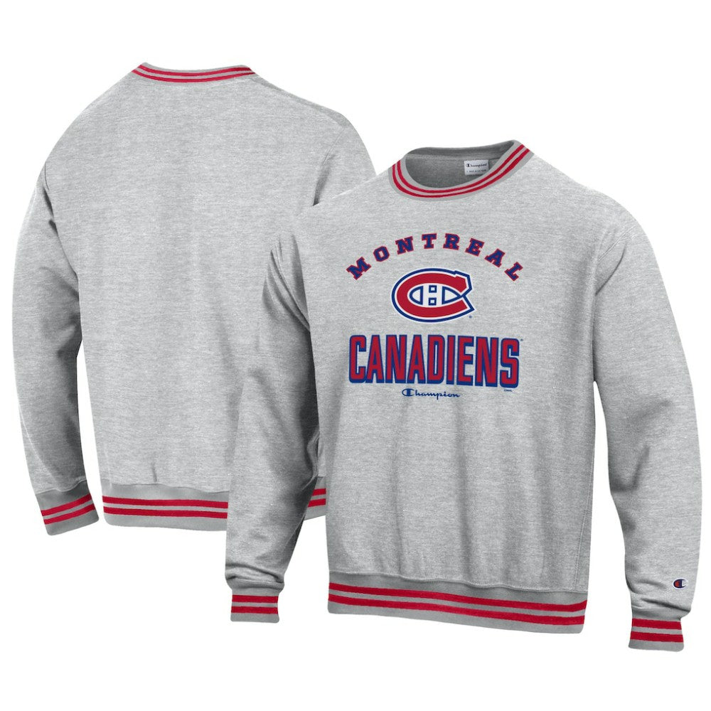 Montreal Canadiens Champion Reverse Weave Yarn Dye Pullover Sweatshirt - Heather Gray | NHL online