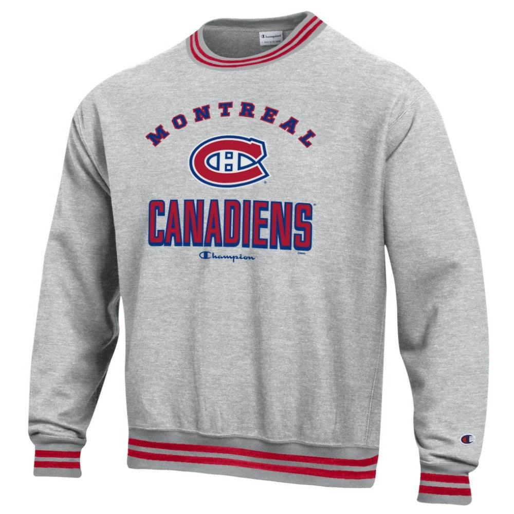 Montreal Canadiens Champion Reverse Weave Yarn Dye Pullover Sweatshirt - Heather Gray | NHL online