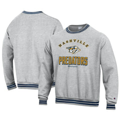 Nashville Predators Champion Reverse Weave Yarn Dye Pullover Sweatshirt - Heather Gray | NHL Lifestyle