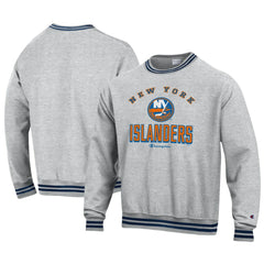 New York Islanders Champion Reverse Weave Yarn Dye Pullover Sweatshirt - Heather Gray | NHL sale
