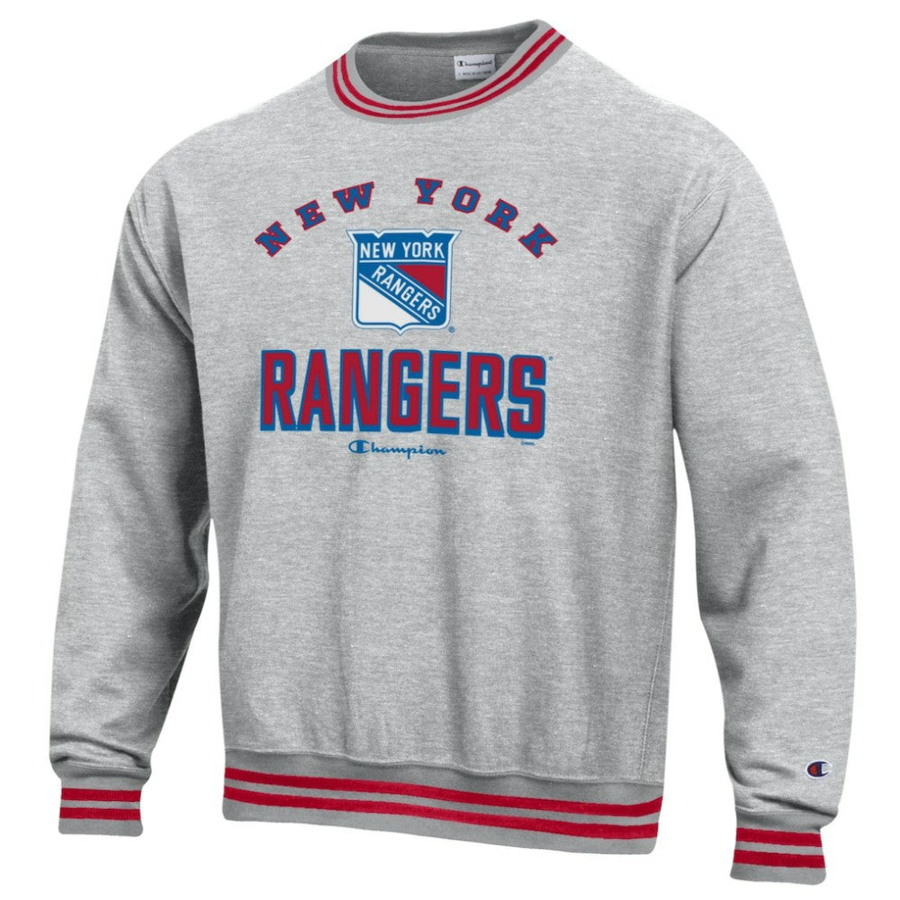 New York Rangers Champion Reverse Weave Yarn Dye Pullover Sweatshirt - Heather Gray | NHL online