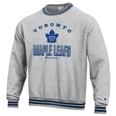 Toronto Maple Leafs Champion Reverse Weave Yarn Dye Pullover Sweatshirt - Heather Gray | NHL discount