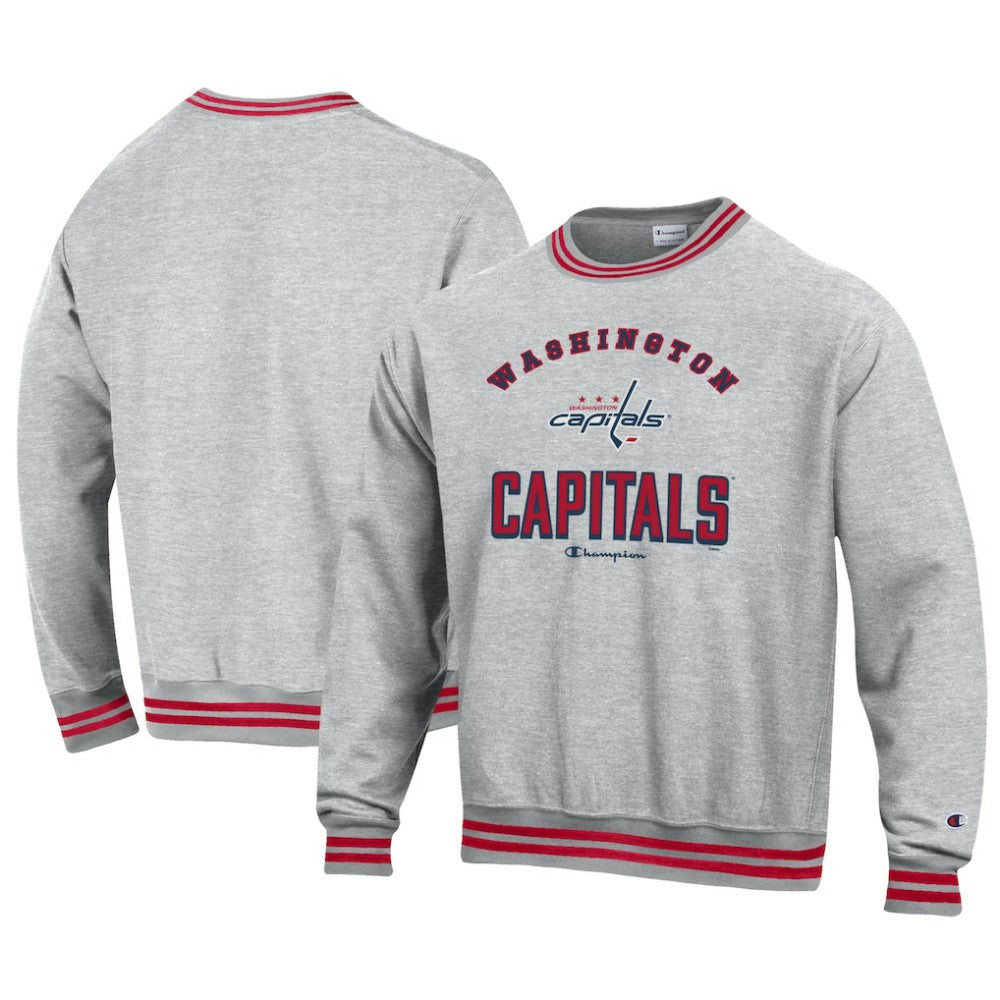 Washington Capitals Champion Reverse Weave Yarn Dye Pullover Sweatshirt - Heather Gray | NHL discount