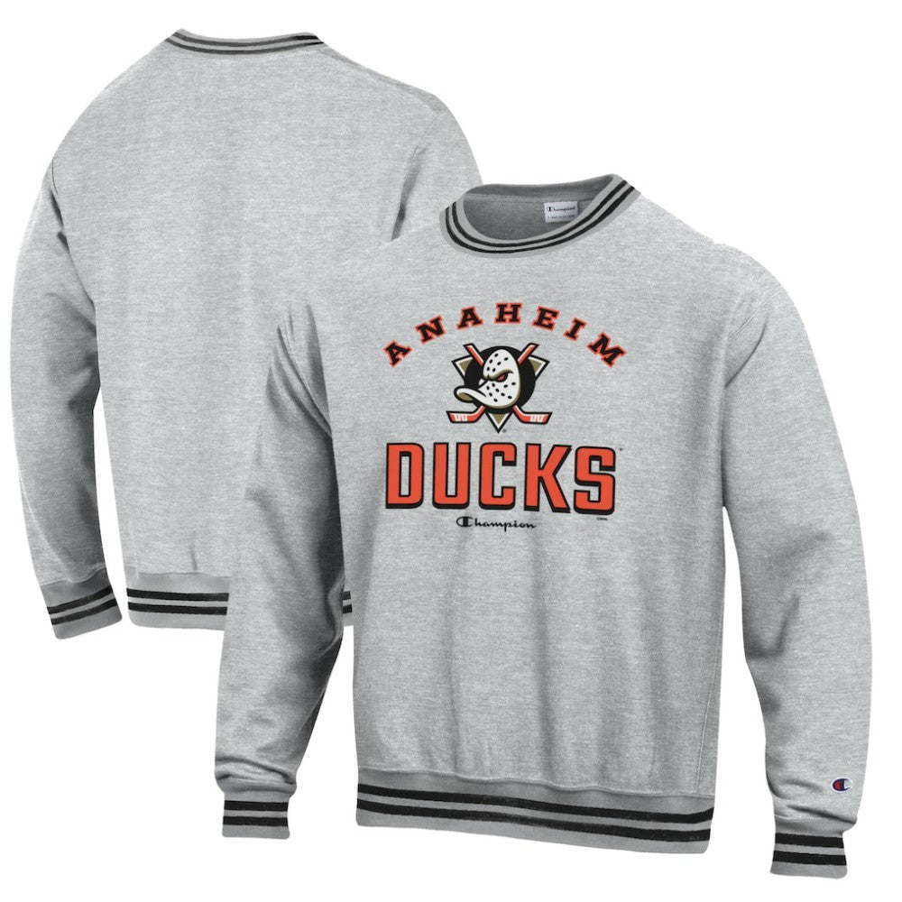 Anaheim Ducks Champion Reverse Weave Yarn Dye Pullover Sweatshirt - Heather Gray | NHL online