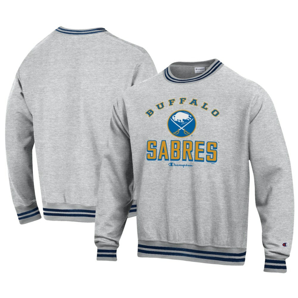 Buffalo Sabres Champion Reverse Weave Yarn Dye Pullover Sweatshirt - Heather Gray | NHL discount