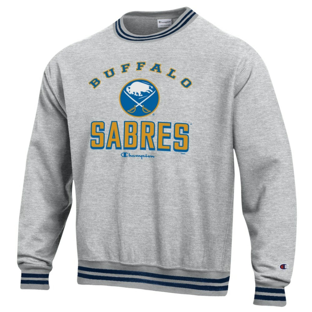 Buffalo Sabres Champion Reverse Weave Yarn Dye Pullover Sweatshirt - Heather Gray | NHL discount