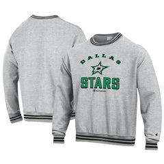 Dallas Stars Champion Reverse Weave Yarn Dye Pullover Sweatshirt - Heather Gray | NHL Lifestyle