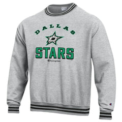 Dallas Stars Champion Reverse Weave Yarn Dye Pullover Sweatshirt - Heather Gray | NHL Lifestyle