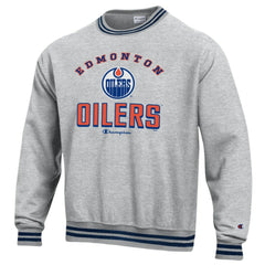 Edmonton Oilers Champion Reverse Weave Yarn Dye Pullover Sweatshirt - Heather Gray | NHL online