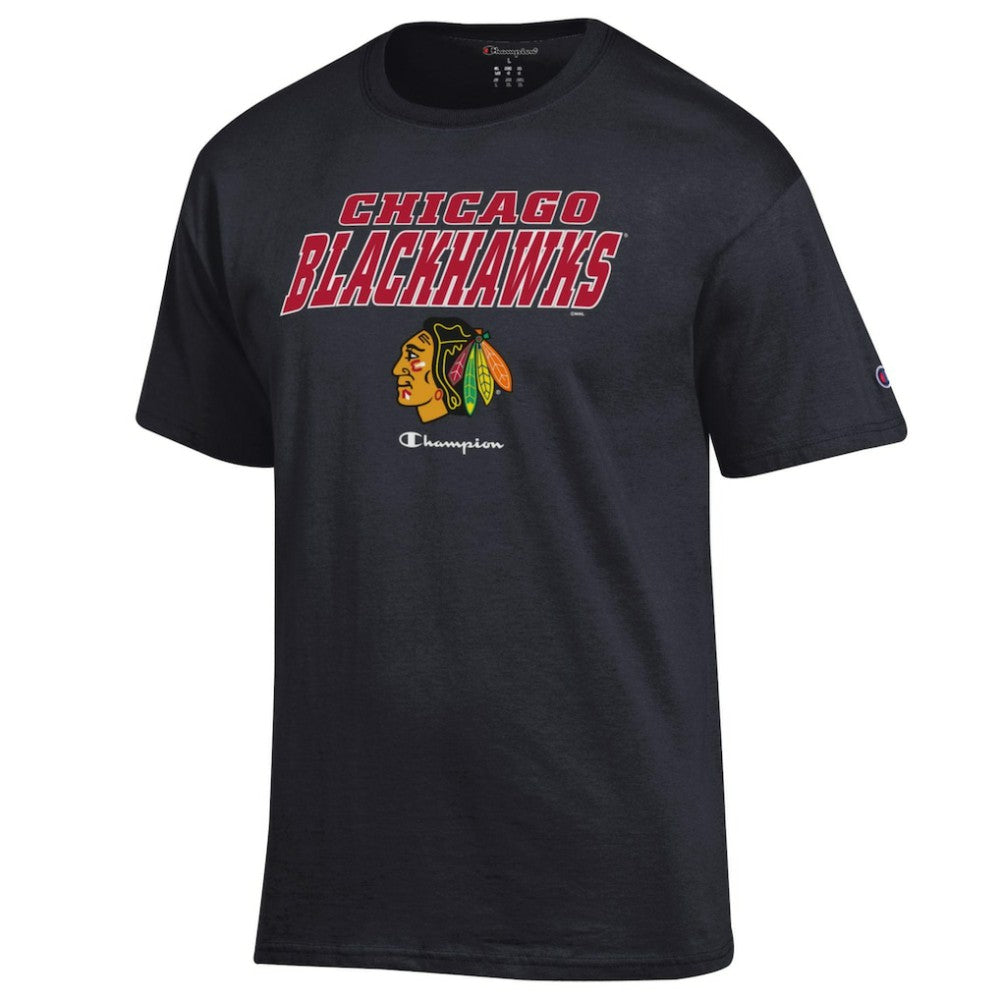 Chicago Blackhawks Champion Jersey T-Shirt - Black | NHL on sale