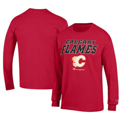 Calgary Flames Champion Long-Sleeve Jersey T-Shirt - Red | NHL on sale