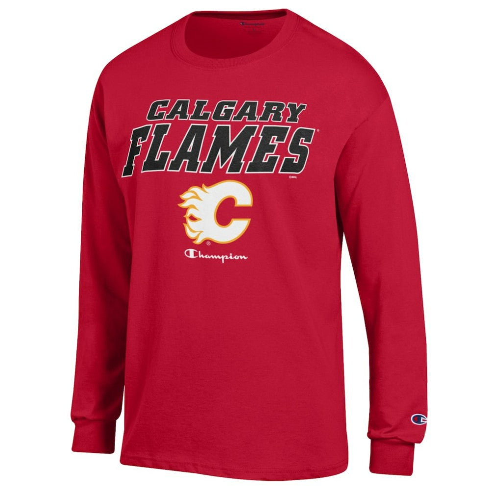 Calgary Flames Champion Long-Sleeve Jersey T-Shirt - Red | NHL on sale