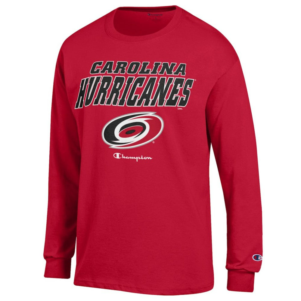 Carolina Hurricanes Champion Long-Sleeve Jersey T-Shirt - Red | NHL Lifestyle
