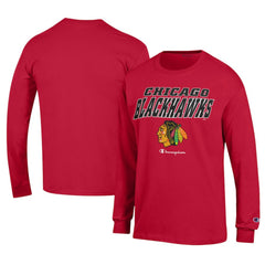 Chicago Blackhawks Champion Long-Sleeve Jersey T-Shirt - Red | NHL on sale