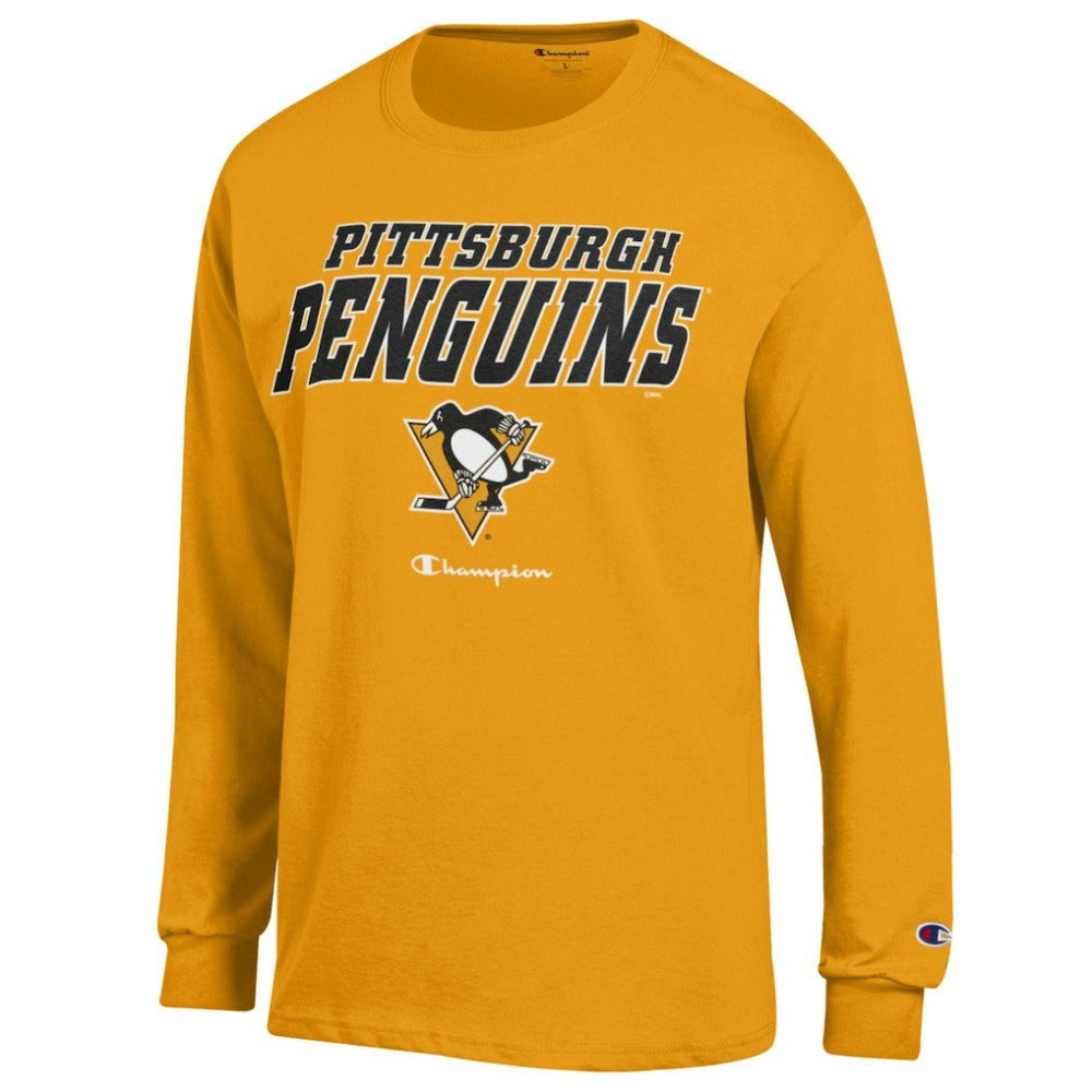 Pittsburgh Penguins Champion Long-Sleeve Jersey T-Shirt - Gold | NHL Lifestyle