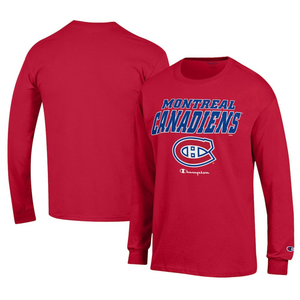 Montreal Canadiens Champion Long-Sleeve Jersey T-Shirt - Red | NHL Lifestyle