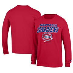 Montreal Canadiens Champion Long-Sleeve Jersey T-Shirt - Red | NHL Lifestyle