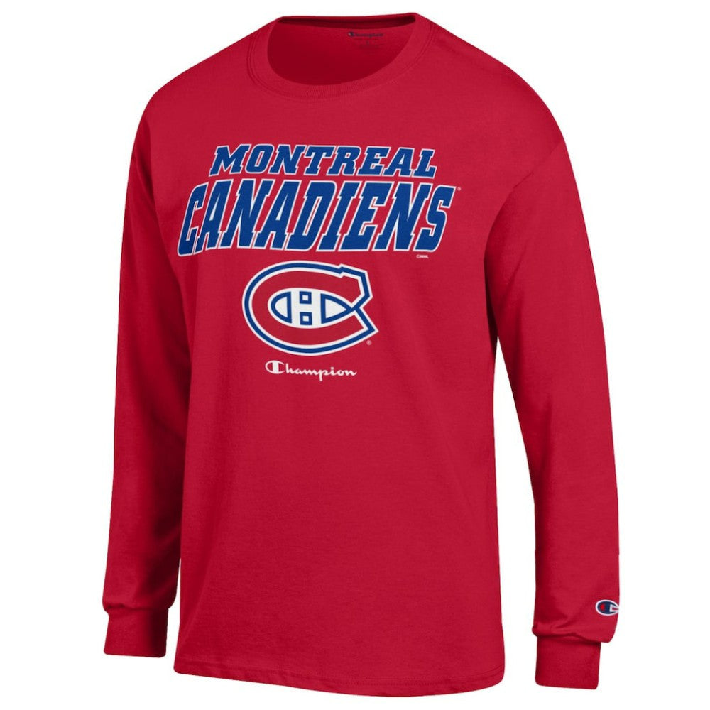 Montreal Canadiens Champion Long-Sleeve Jersey T-Shirt - Red | NHL Lifestyle