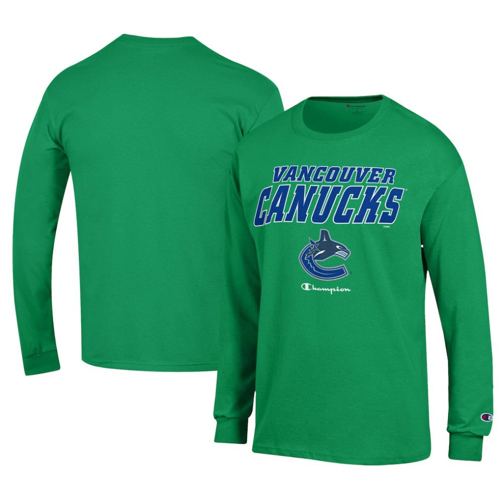 Vancouver Canucks Champion Long-Sleeve Jersey T-Shirt - Green | NHL near me