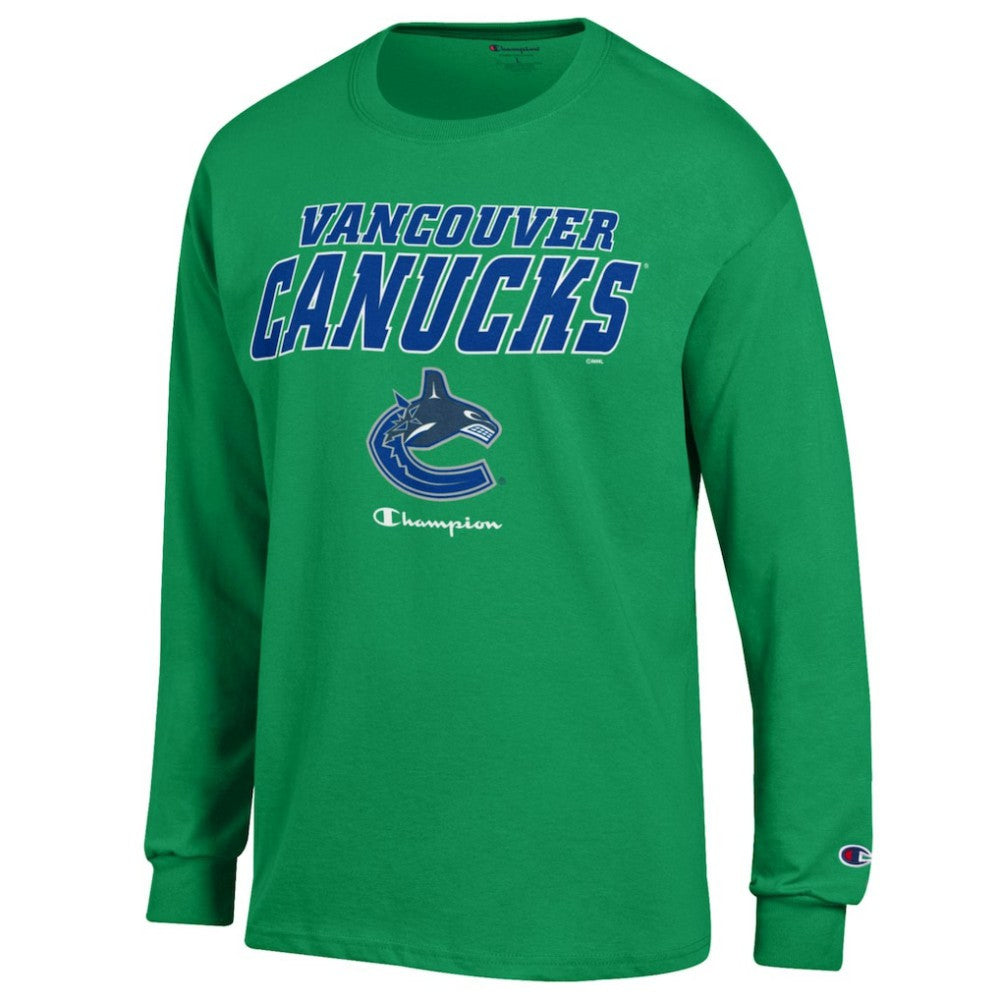 Vancouver Canucks Champion Long-Sleeve Jersey T-Shirt - Green | NHL near me