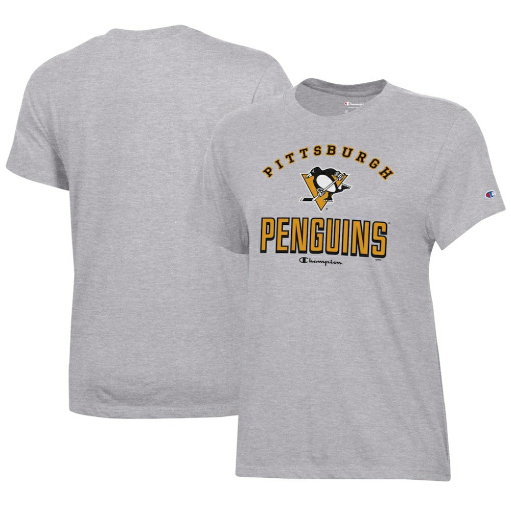 Pittsburgh Penguins Champion Women's Core T-Shirt - Heather Gray | NHL Lifestyle