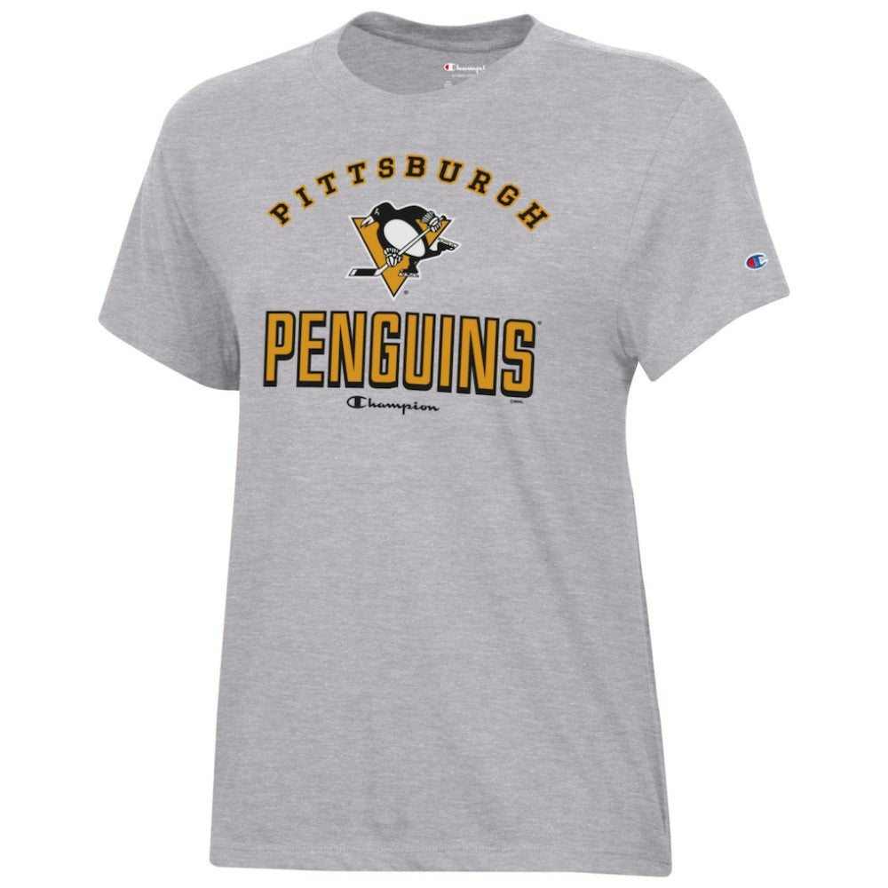 Pittsburgh Penguins Champion Women's Core T-Shirt - Heather Gray | NHL Lifestyle