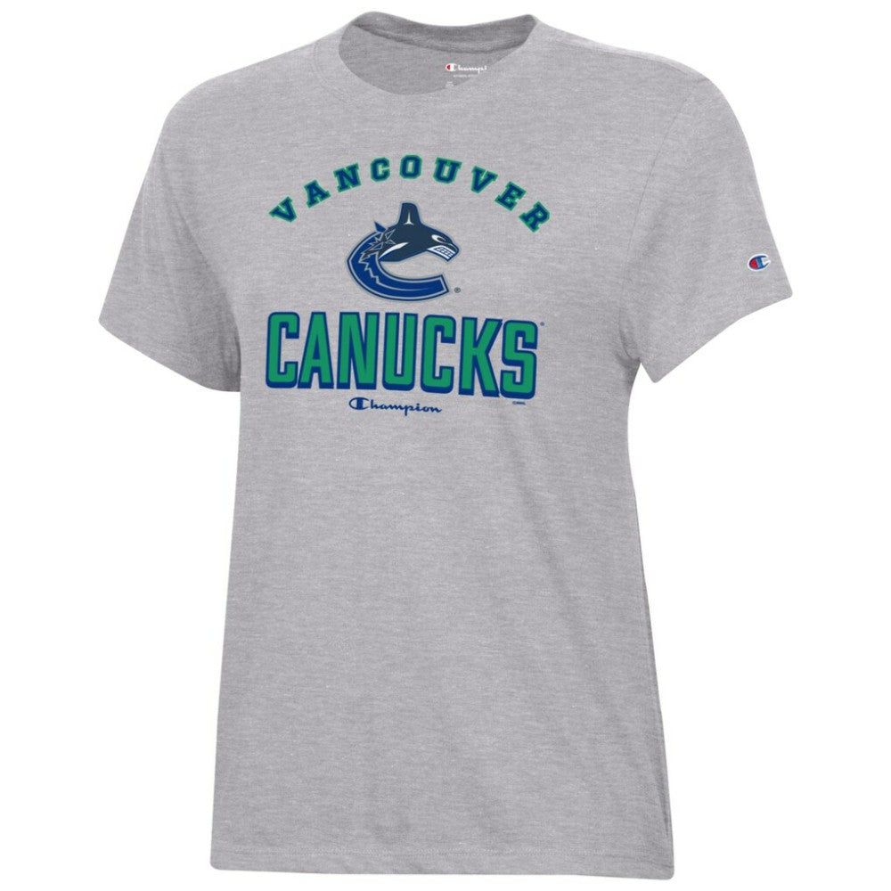 Vancouver Canucks Champion Women's Core T-Shirt - Heather Gray | NHL Lifestyle