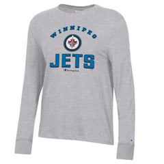 Winnipeg Jets Champion Women's Core Long Sleeve T-Shirt - Heather Gray | NHL Clearance