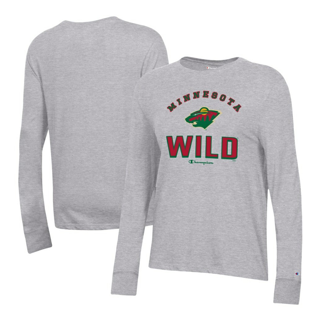 Minnesota Wild Champion Women's Core Long Sleeve T-Shirt - Heather Gray | NHL discount