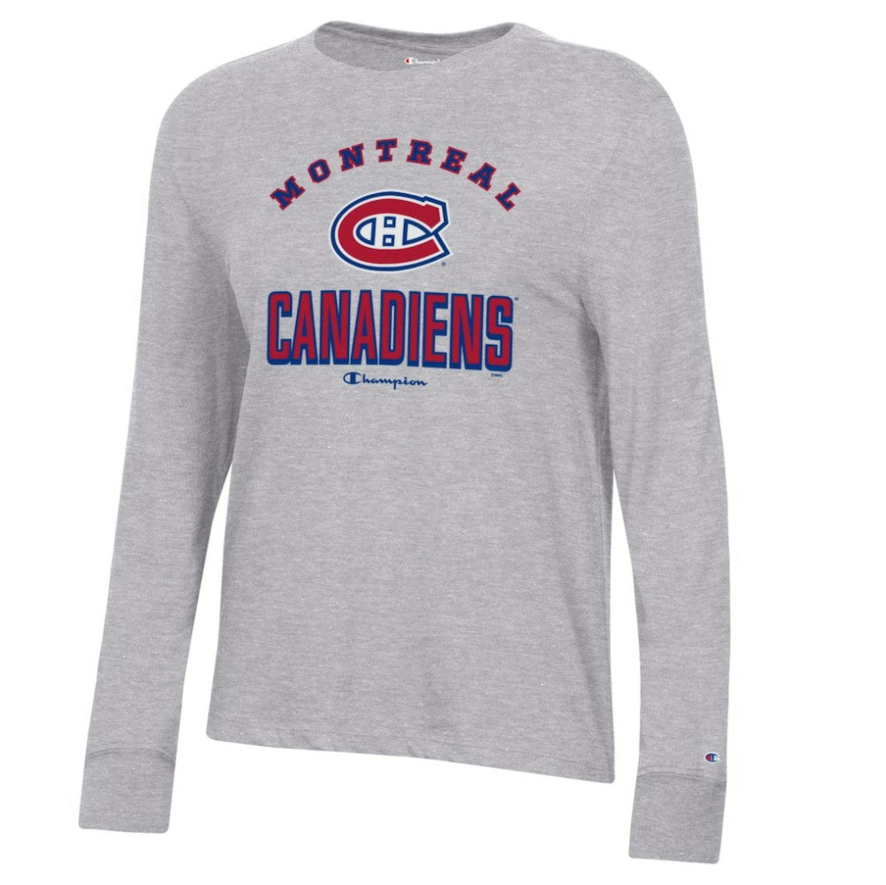 Montreal Canadiens Champion Women's Core Long Sleeve T-Shirt - Heather Gray | NHL Clearance