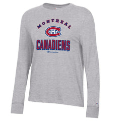 Montreal Canadiens Champion Women's Core Long Sleeve T-Shirt - Heather Gray | NHL Clearance