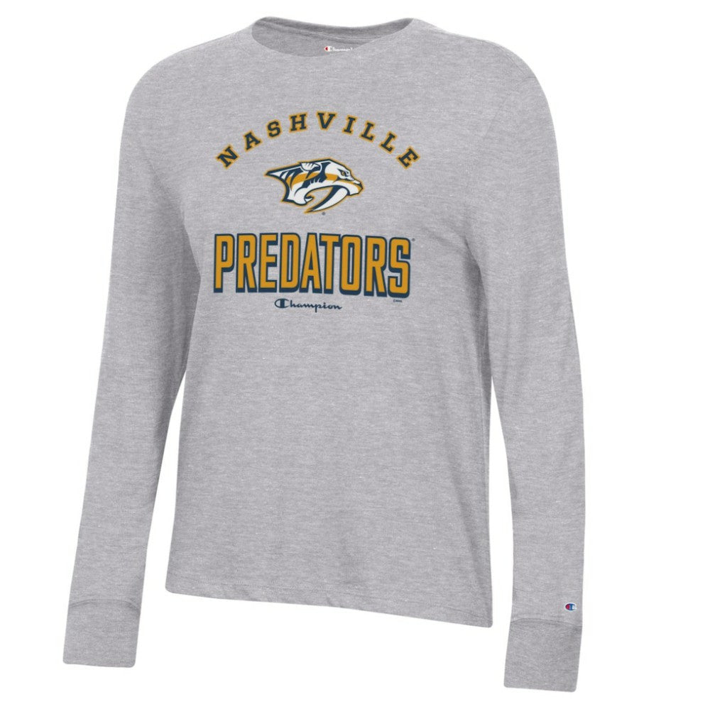 Nashville Predators Champion Women's Core Long Sleeve T-Shirt - Heather Gray | NHL discount