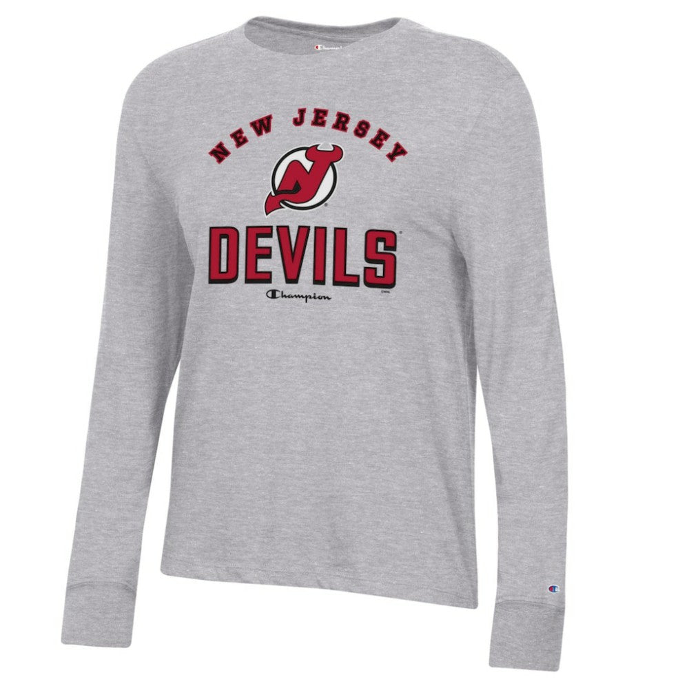 New Jersey Devils Champion Women's Core Long Sleeve T-Shirt - Heather Gray | NHL sale
