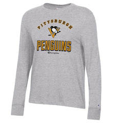 Pittsburgh Penguins Champion Women's Core Long Sleeve T-Shirt - Heather Gray | NHL Clearance