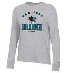 San Jose Sharks Champion Women's Core Long Sleeve T-Shirt - Heather Gray | NHL online