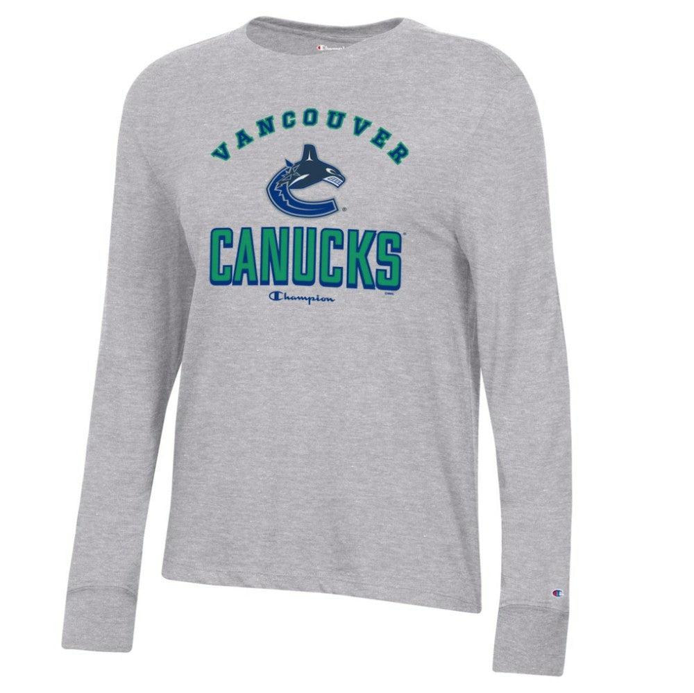 Vancouver Canucks Champion Women's Core Long Sleeve T-Shirt - Heather Gray | NHL sale