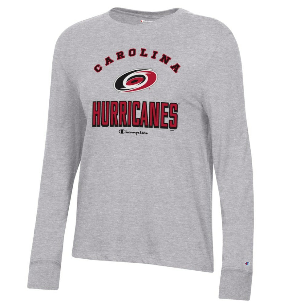 Carolina Hurricanes Champion Women's Core Long Sleeve T-Shirt - Heather Gray | NHL Lifestyle