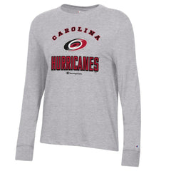 Carolina Hurricanes Champion Women's Core Long Sleeve T-Shirt - Heather Gray | NHL Lifestyle