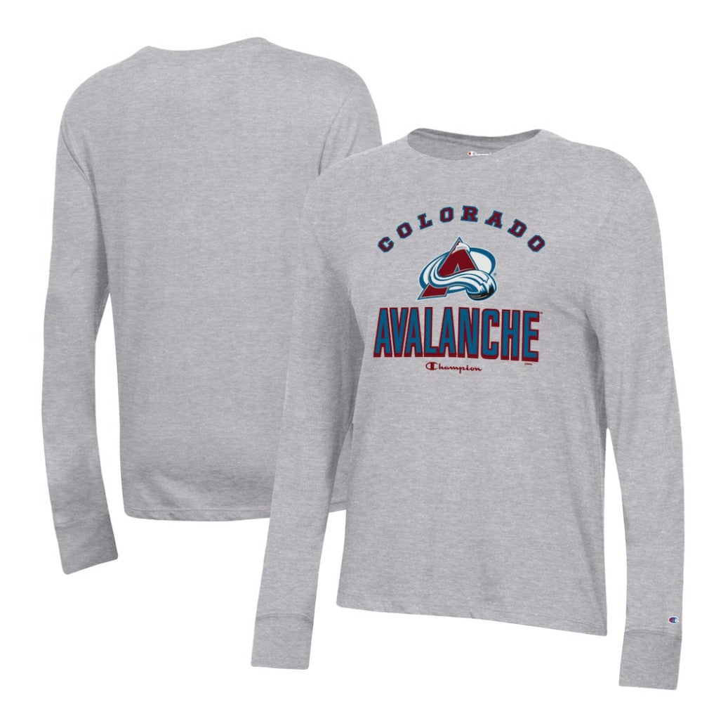 Colorado Avalanche Champion Women's Core Long Sleeve T-Shirt - Heather Gray | NHL Clearance