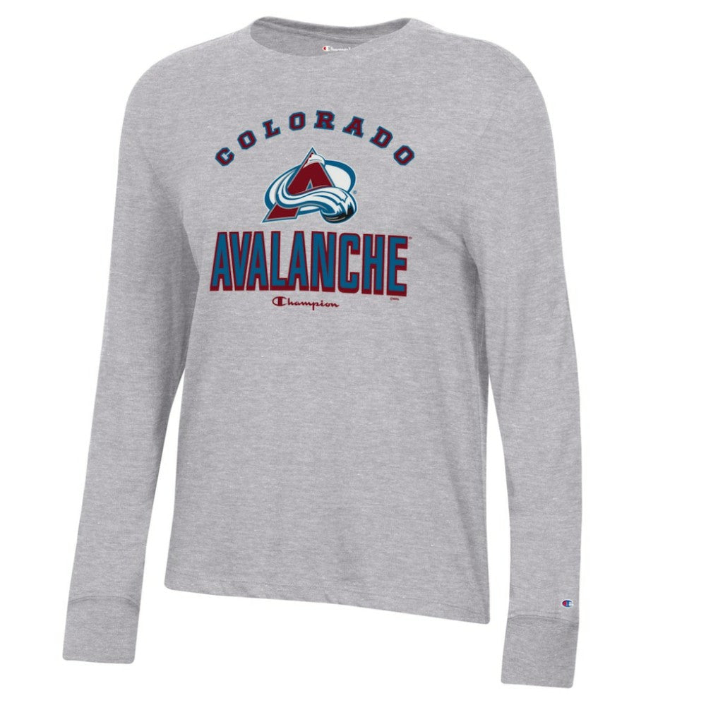 Colorado Avalanche Champion Women's Core Long Sleeve T-Shirt - Heather Gray | NHL Clearance